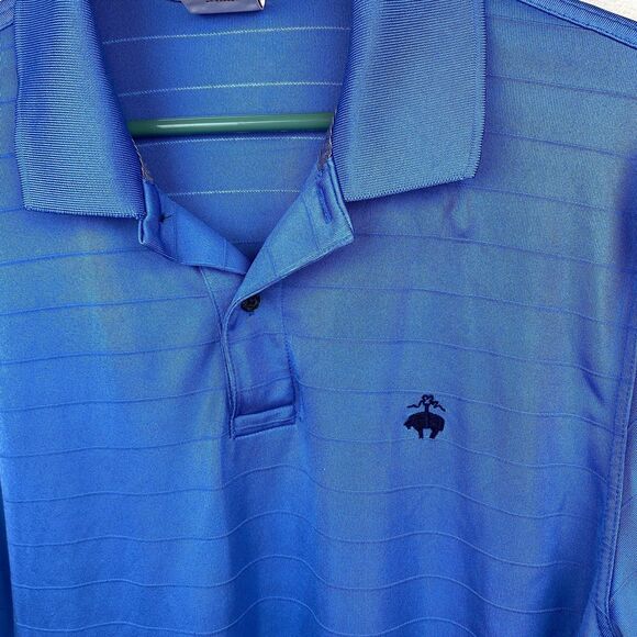 Brooks Brothers Polo Shirt Mens Medium Blue Performance 1818 Stretch Golf Casual - Picture 2 of 10